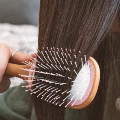 Cork Detangling Hair Brush 9 Cork Detangling Hair Brush -Ffs Sales Store product img detangling pink cork lifestyle